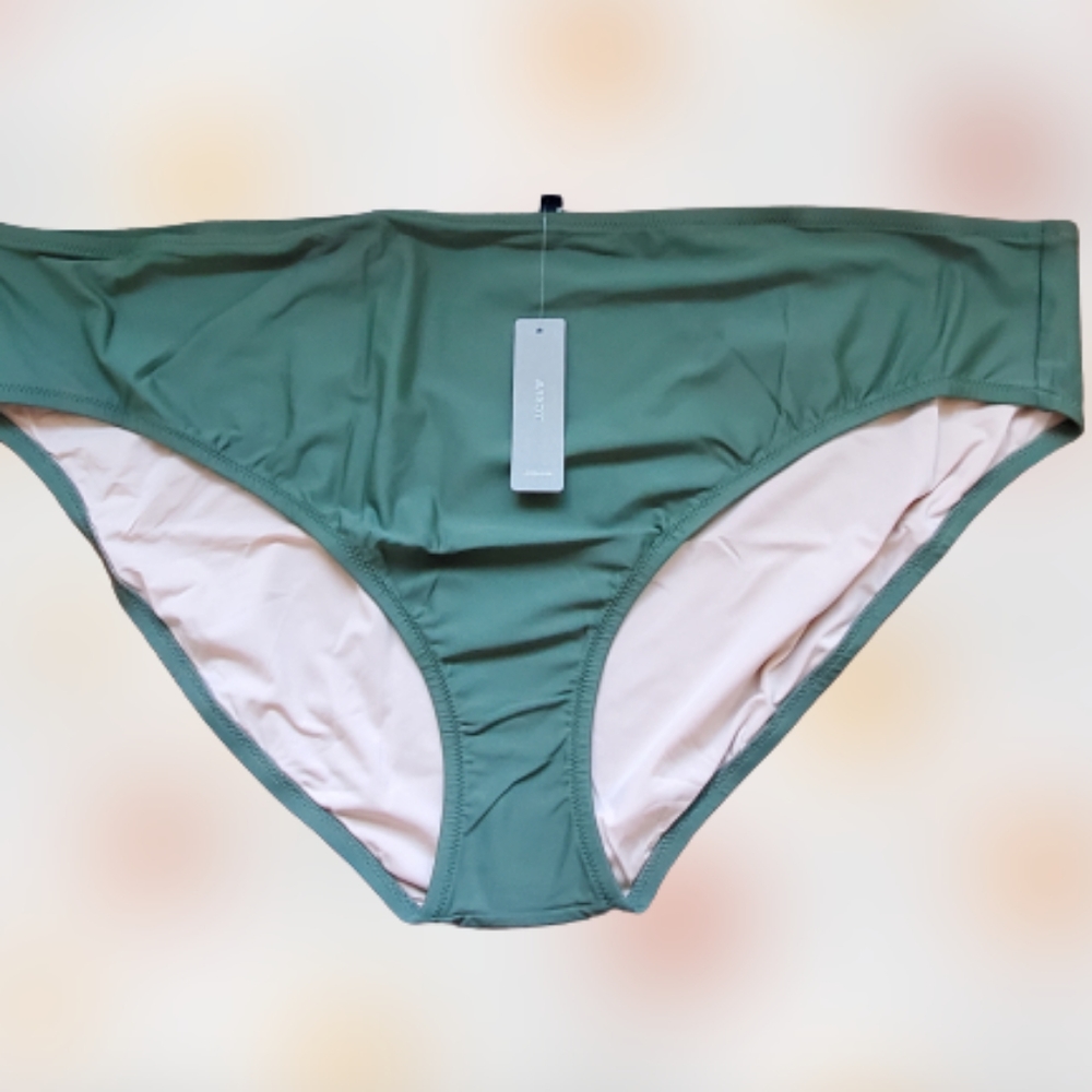 J.Crew plus full coverage bikini brief bottoms, 3X, green - Picture 2 of 8